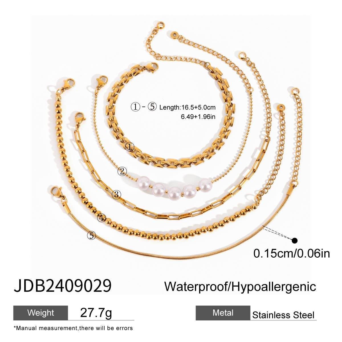 5-Piece Stainless Steel Layered Bracelet Set_CWAJE4872