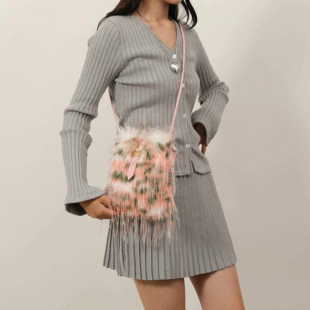 WINTER FAUX FUR SHOULDER CROSSBODY PLUSH BAG_CWAB4007