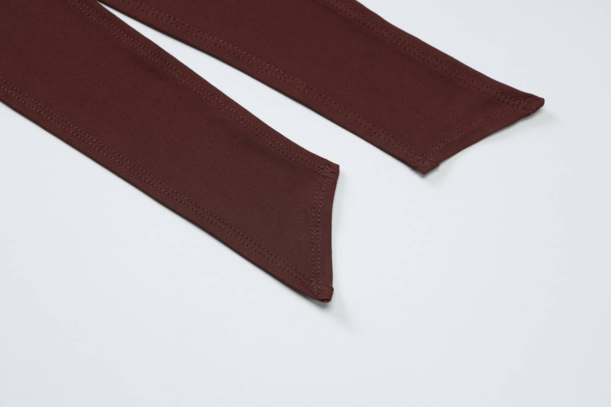 Fashionable long-sleeved round-neck lace-up top