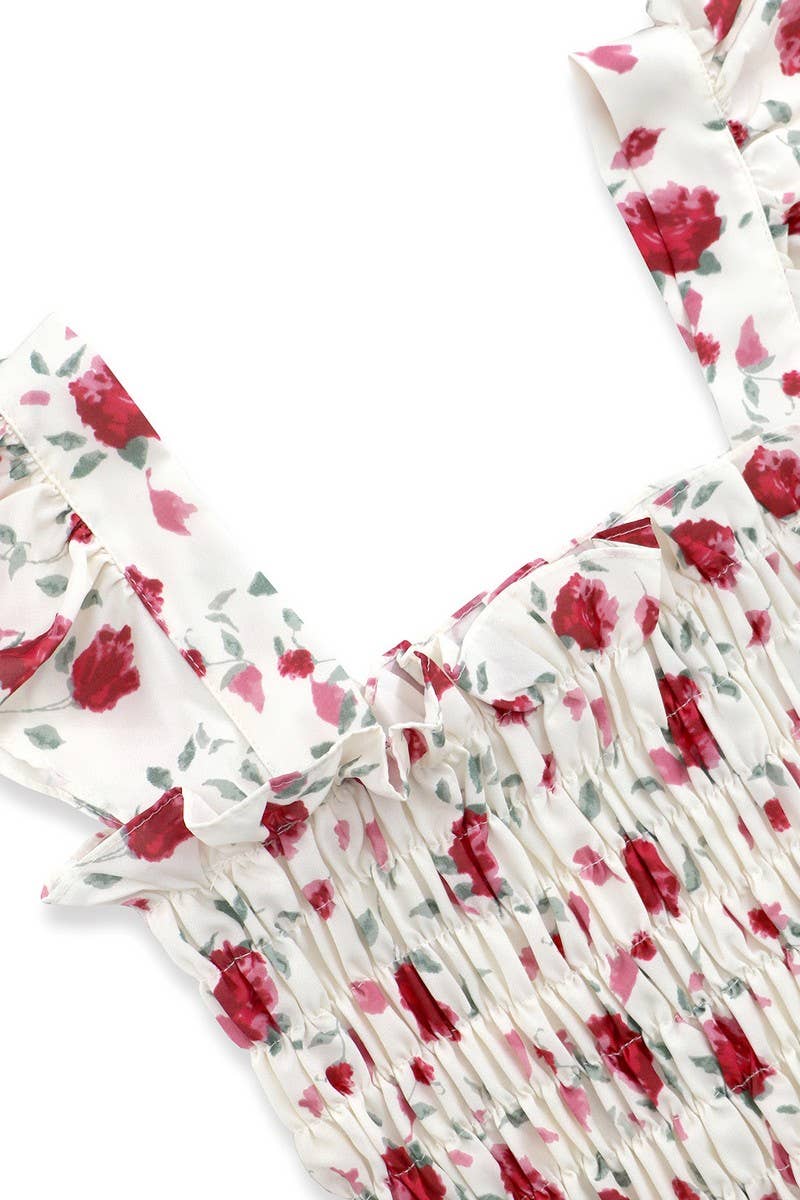 CWDMD6205_FLORAL FLUTTER SLEEVE SQUARE NECK MAXI DRESS