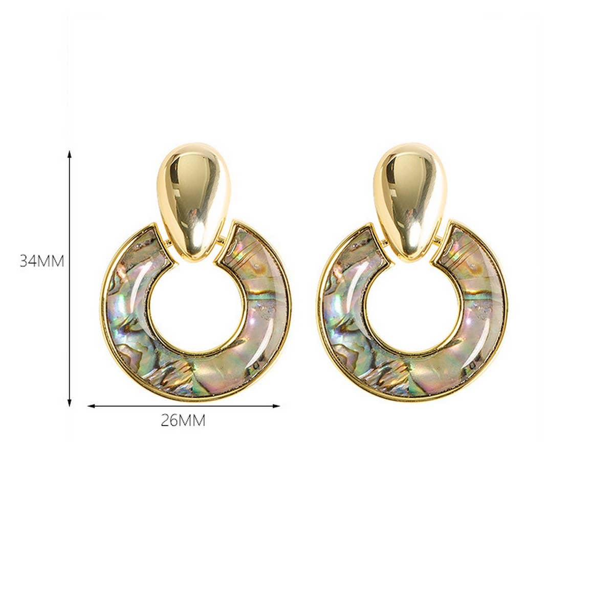 INLAID NATURAL ABALONE HOOP EARRINGS