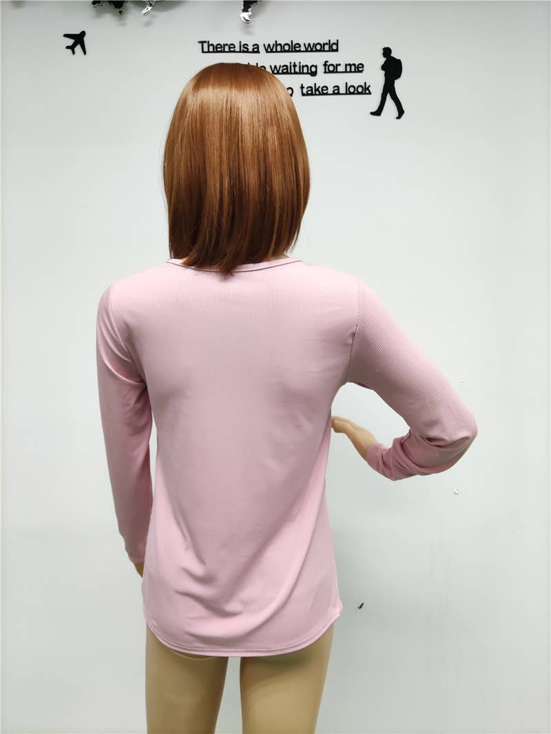 KNIT SLIM LONG-SLEEVED PULLOVER HALF-ZIP T-SHIRT
