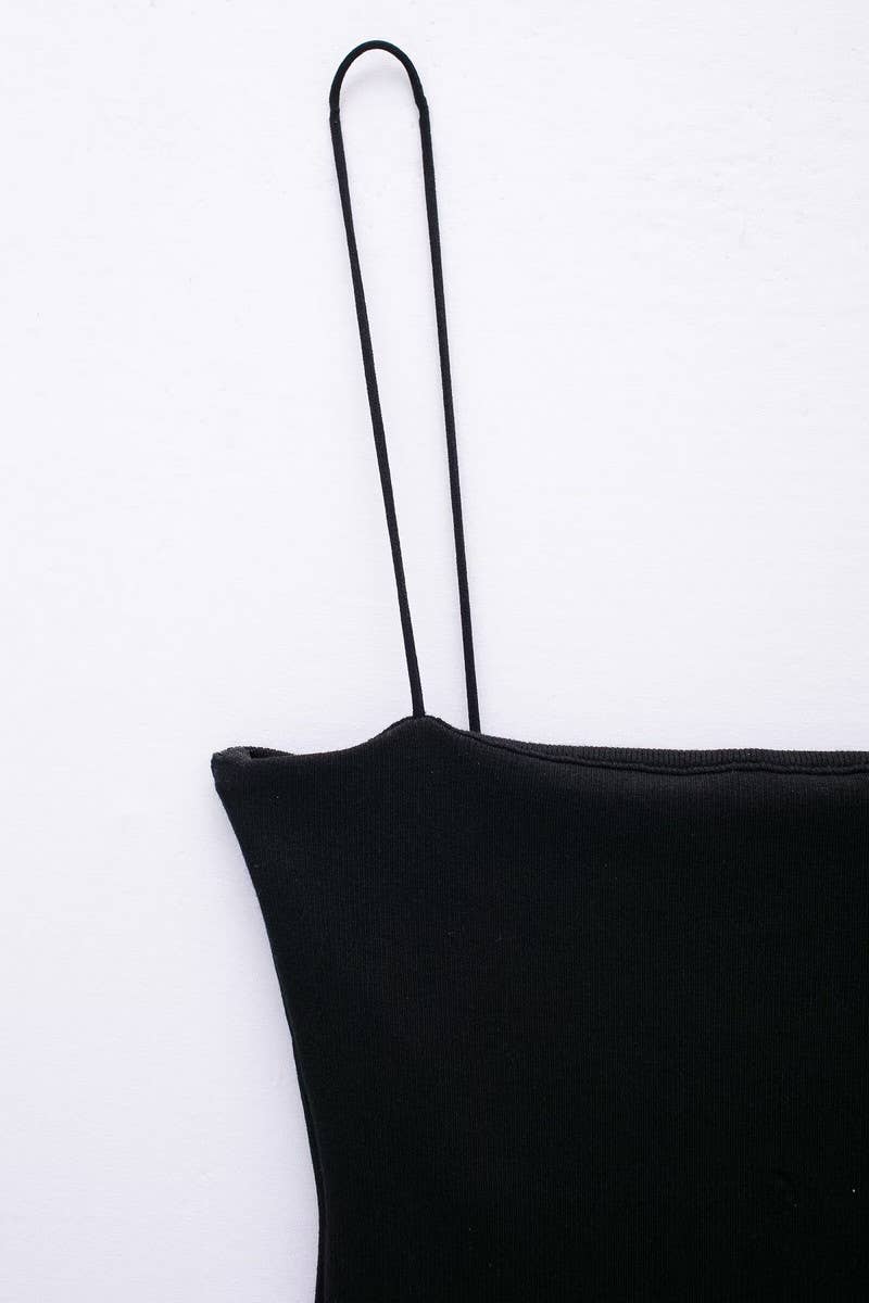 CWDSD6643_LOW-NECK SLEEVELESS SLIM-FIT SUSPENDER DRESS