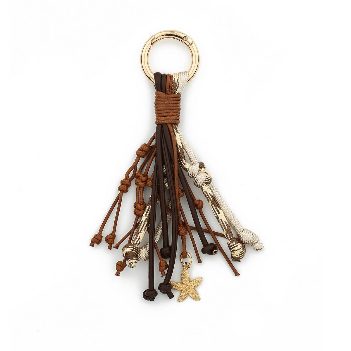 Women¡¯s Leather Tassel Bag Charm with Keychain_CUAB00437