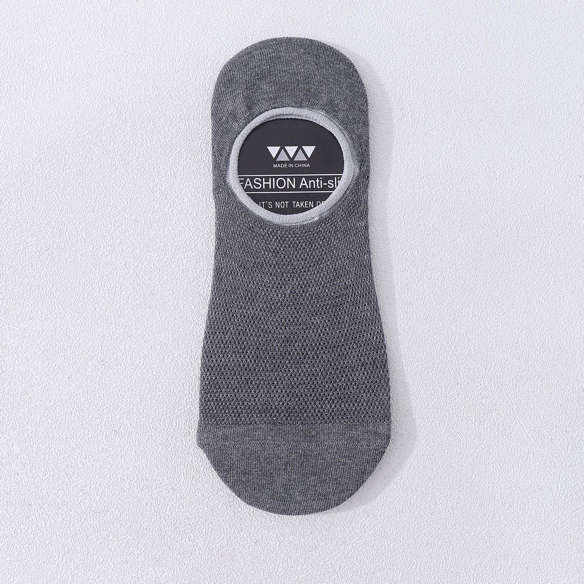 MEN'S SOLID COLOR COTTON ALL-MATCH MESH BOAT SOCKS