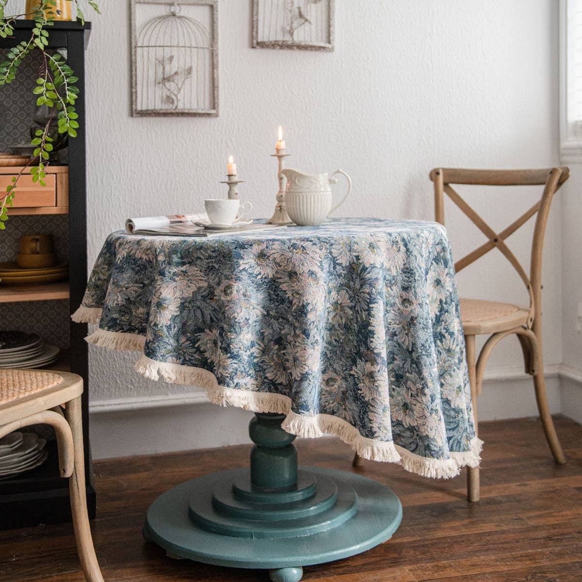 ROUND JACQUARD SUNFLOWER TABLECLOTH
