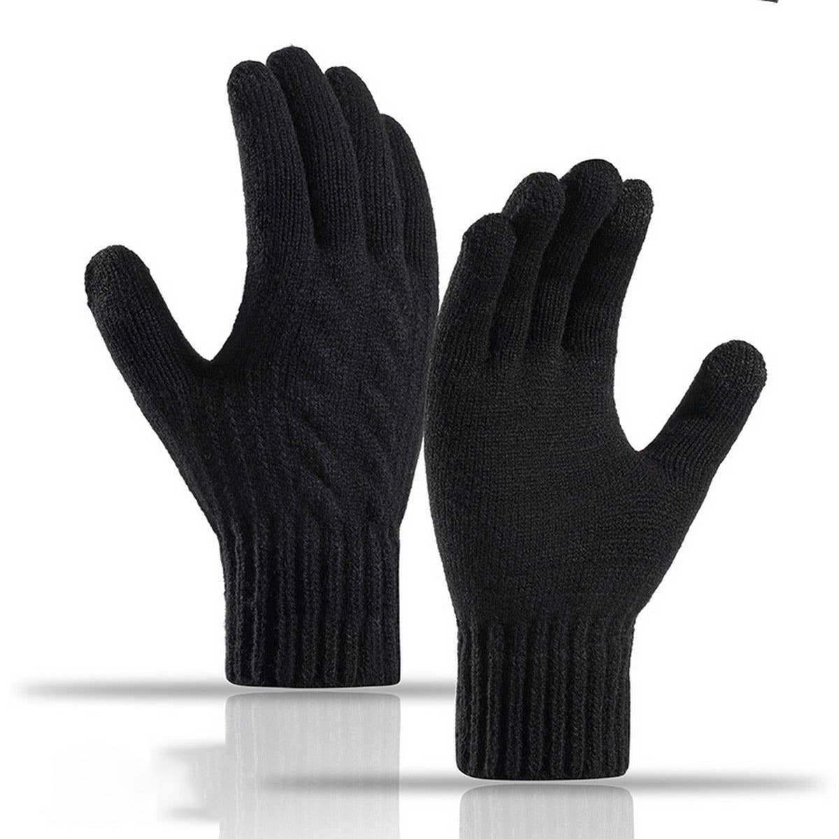 CWAG00580_UNISEX PLUS SIZE WINTER KNIT TOUCHSCREEN GLOVES