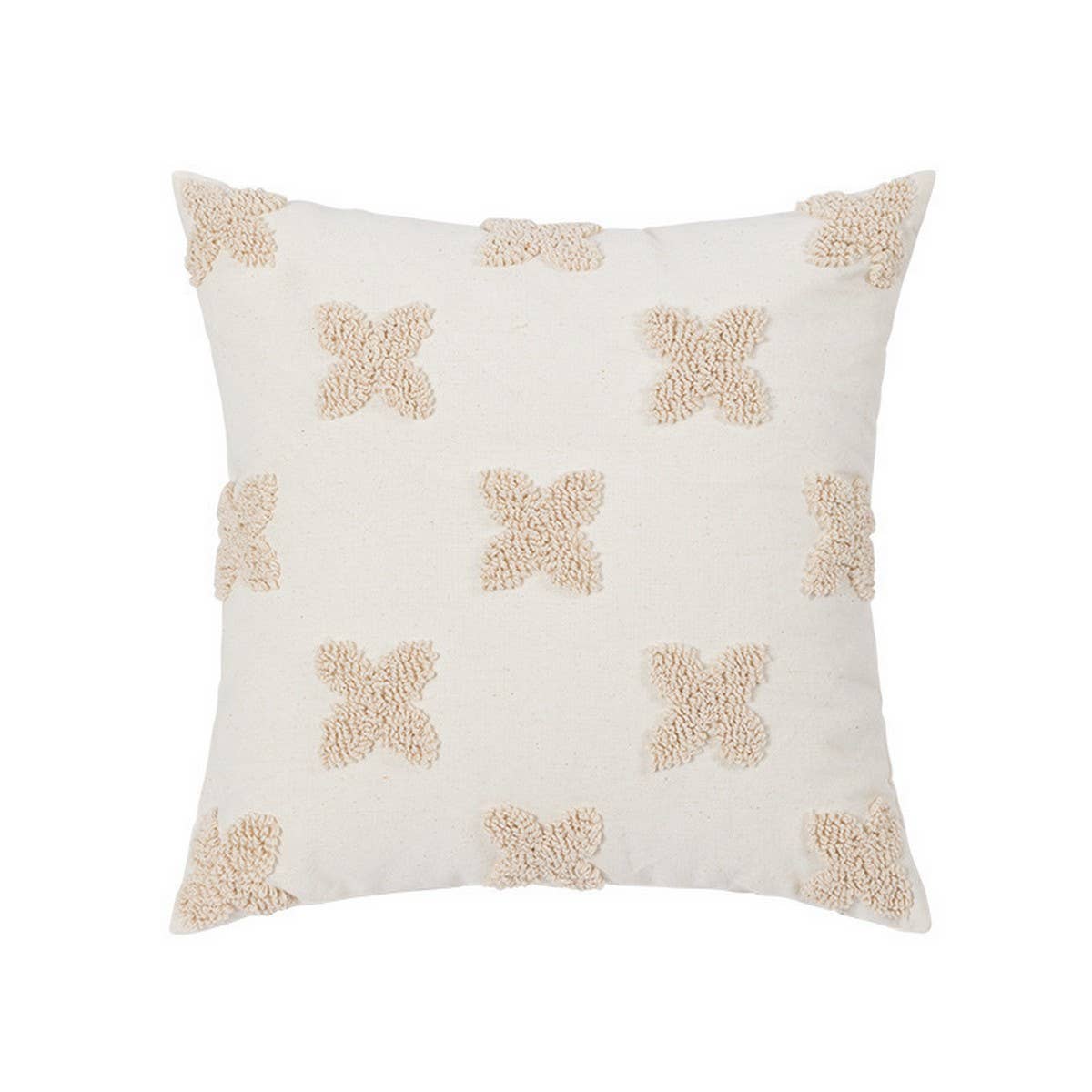 Embroidered Daisy Pillow Cover Removable RusticChic