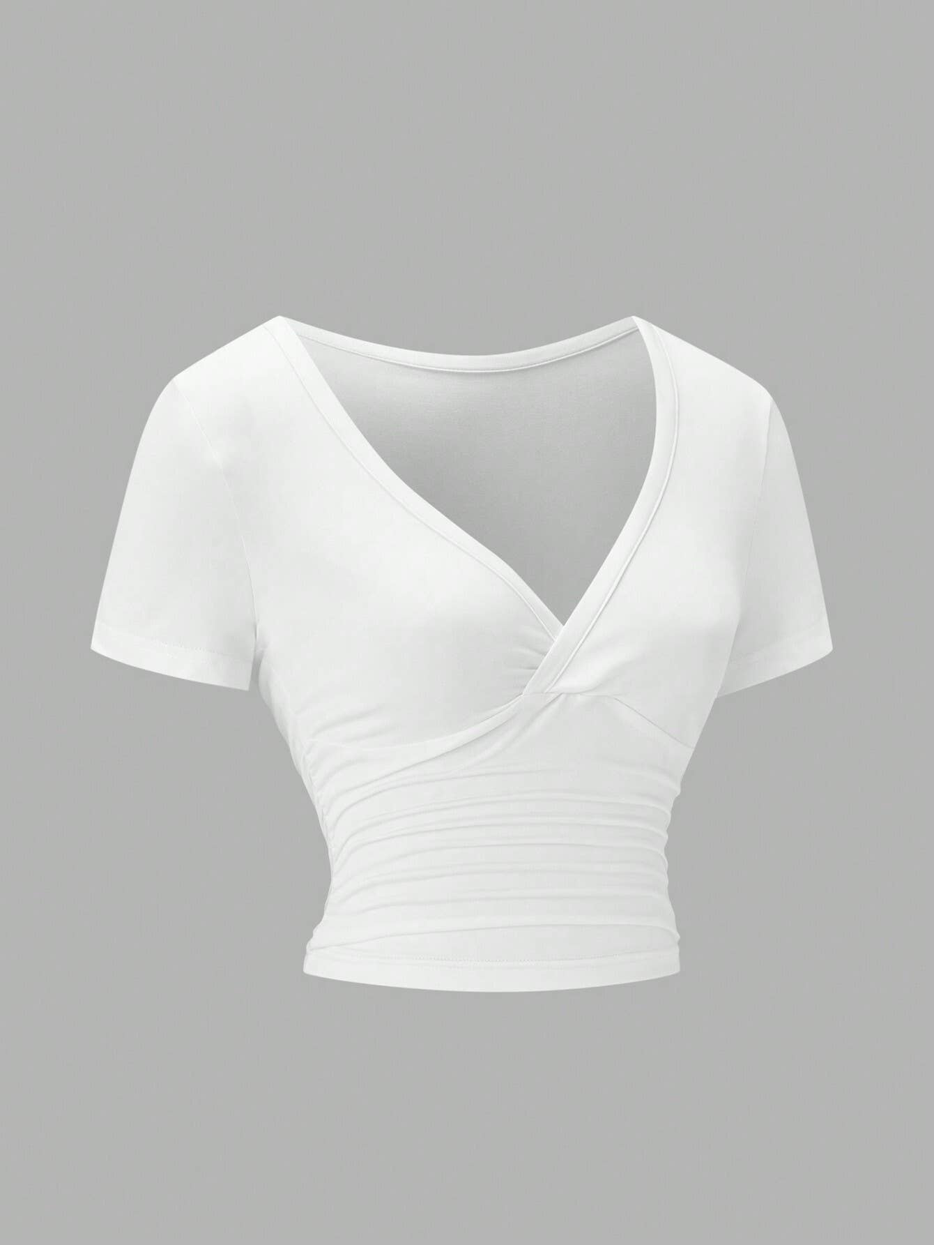 Fashion simple slim slimming crop short T-shirt