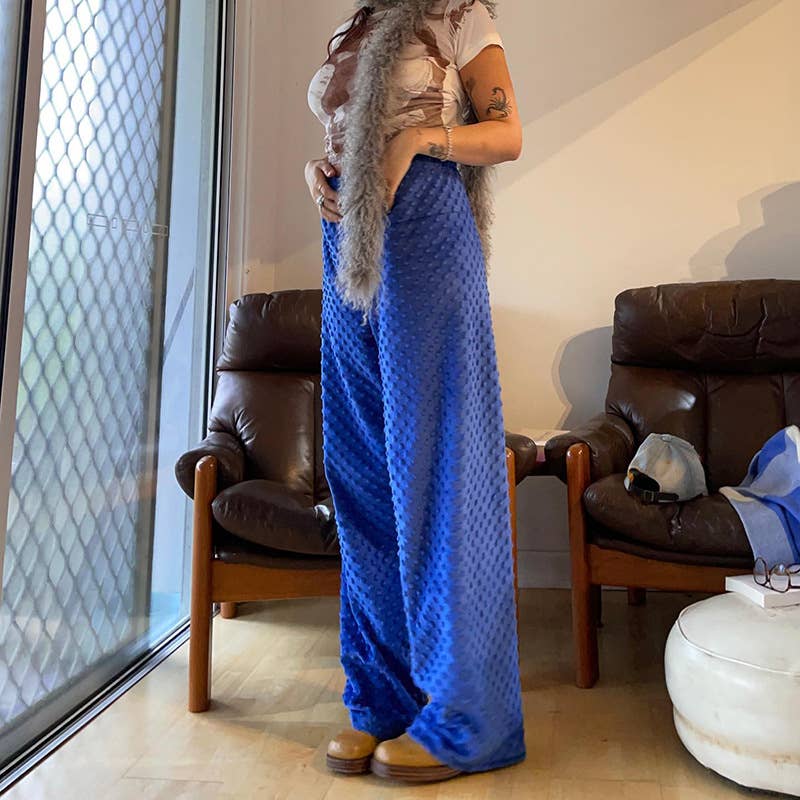 HIGH-WAISTED BAGGY BUBBLE STREET STYLE SLACKS