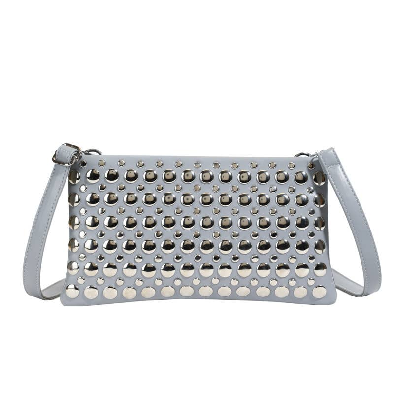 Personalized trendy riveted single-shoulder bag