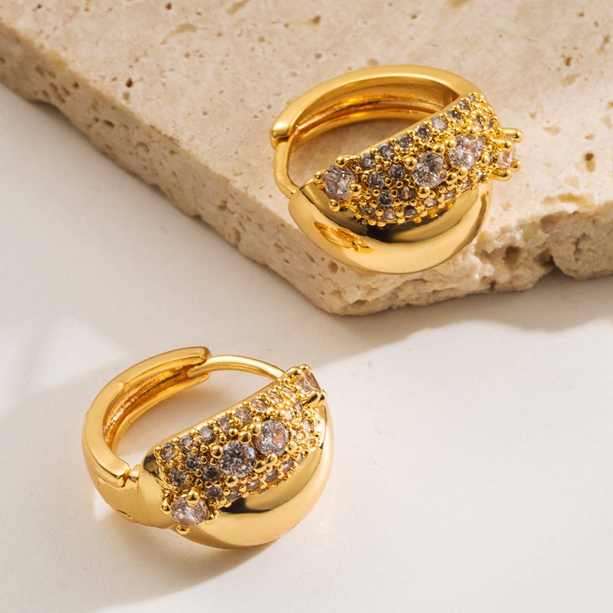 Elegant Hoop Earrings Gold-Plated Fall Style