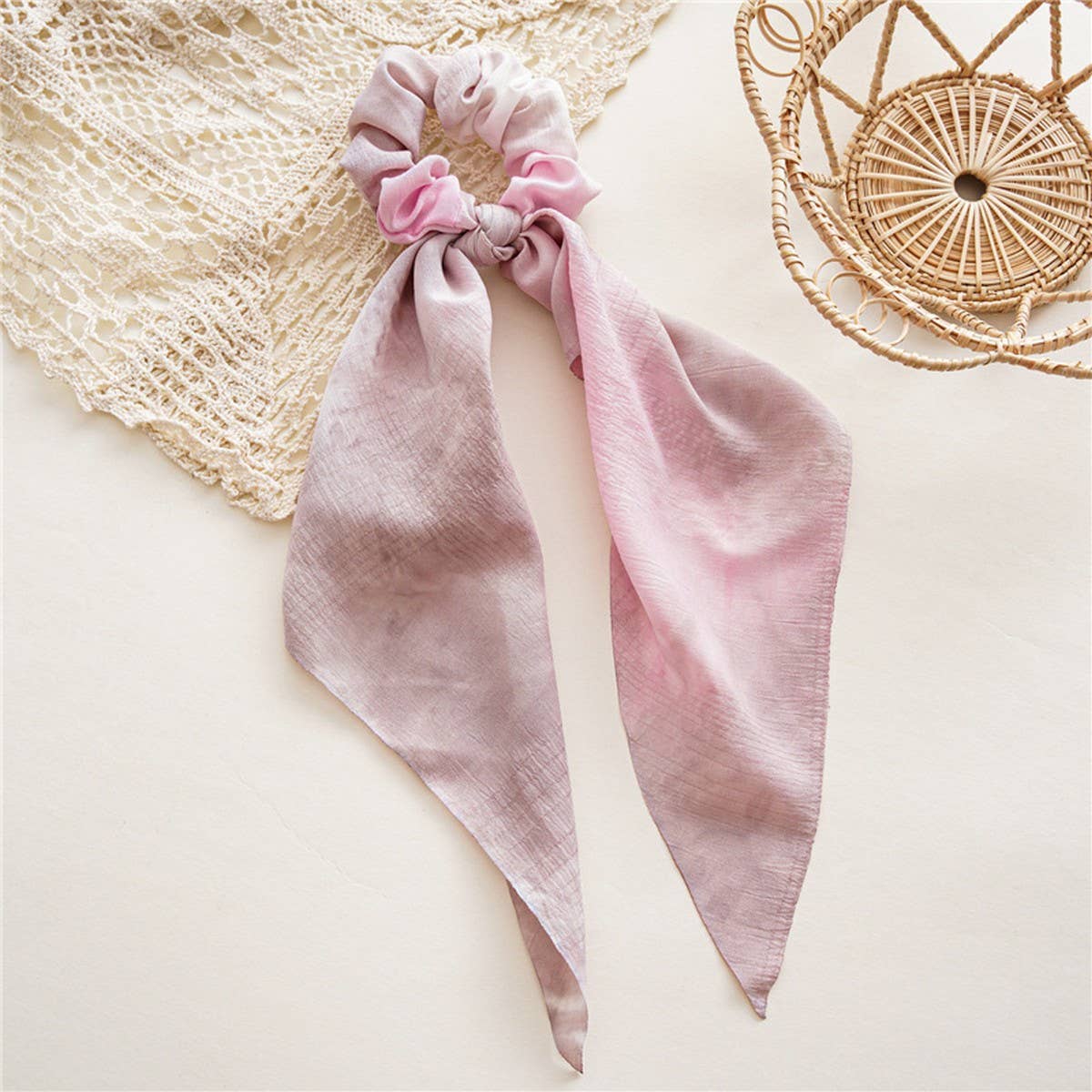 2024 NEW STYLE TIE-DYE RIBBON BOW HAIR TIE_CWAHA1089