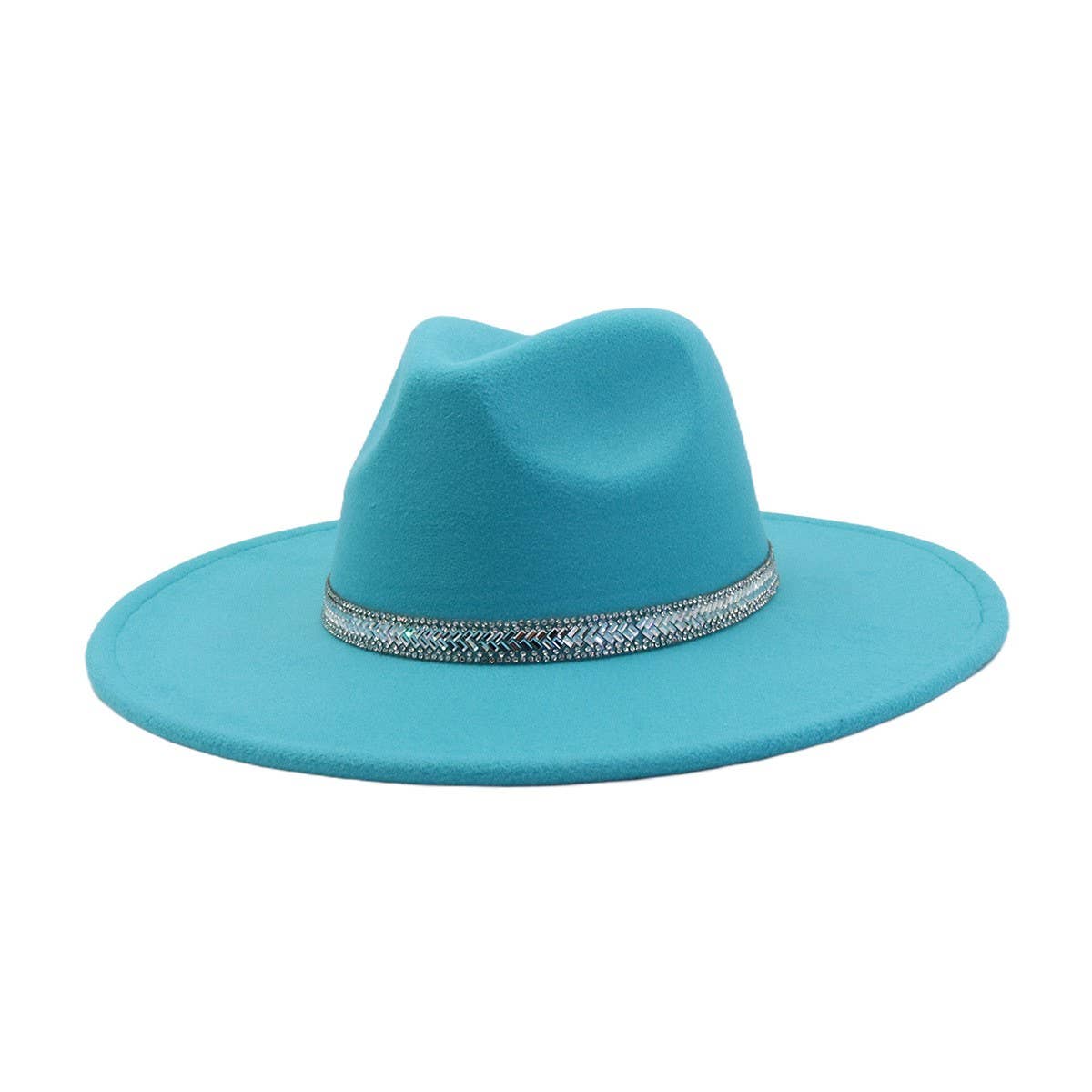 Men & Women Wool Blend Fedora Hat Heart Top_CWAH04376