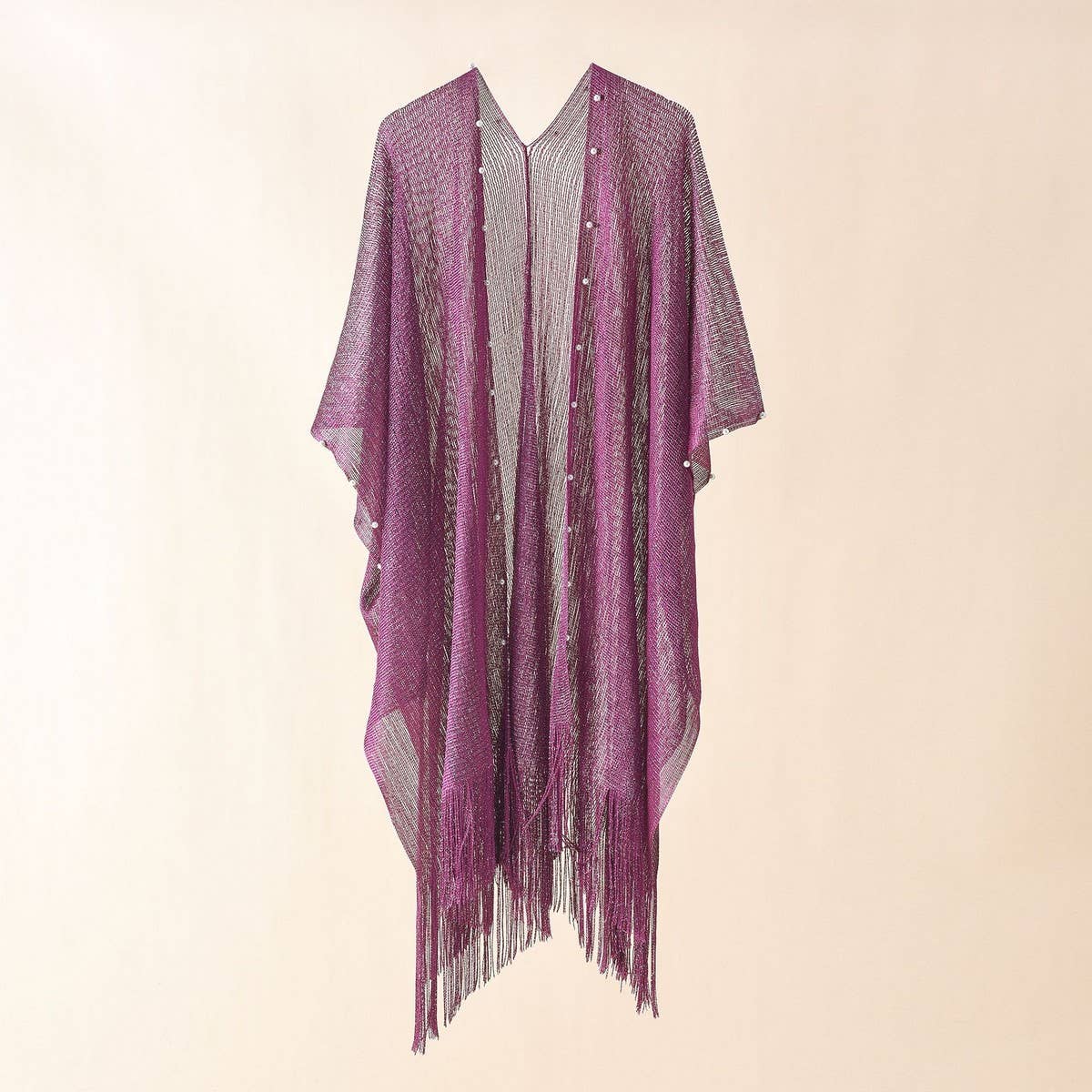 LONG TASSEL LACE FRONT OPEN KIMONO FOR SUMMER
