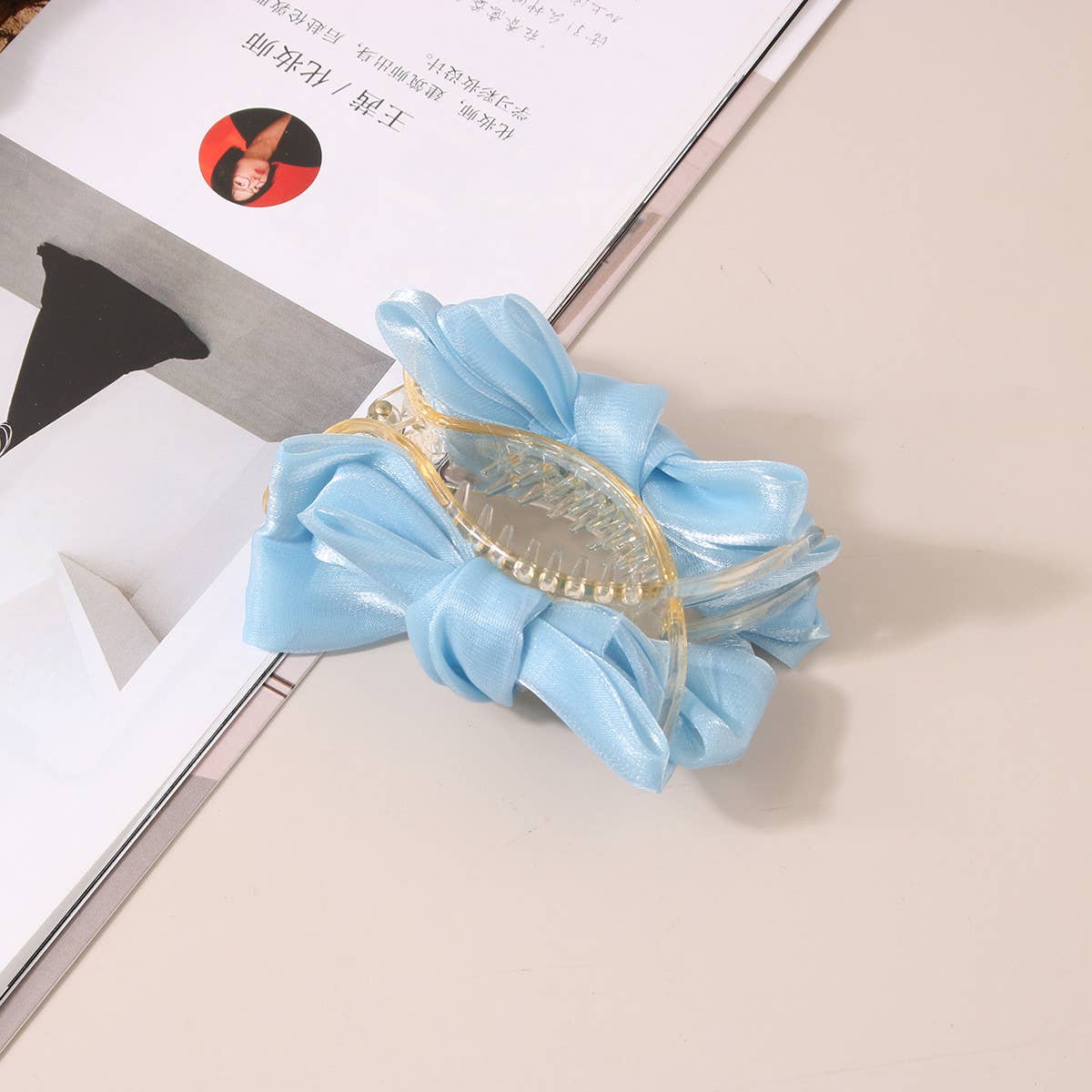 Mesh Bow Hair Claw ? Princess Style Updo Clip_CWAHA0466