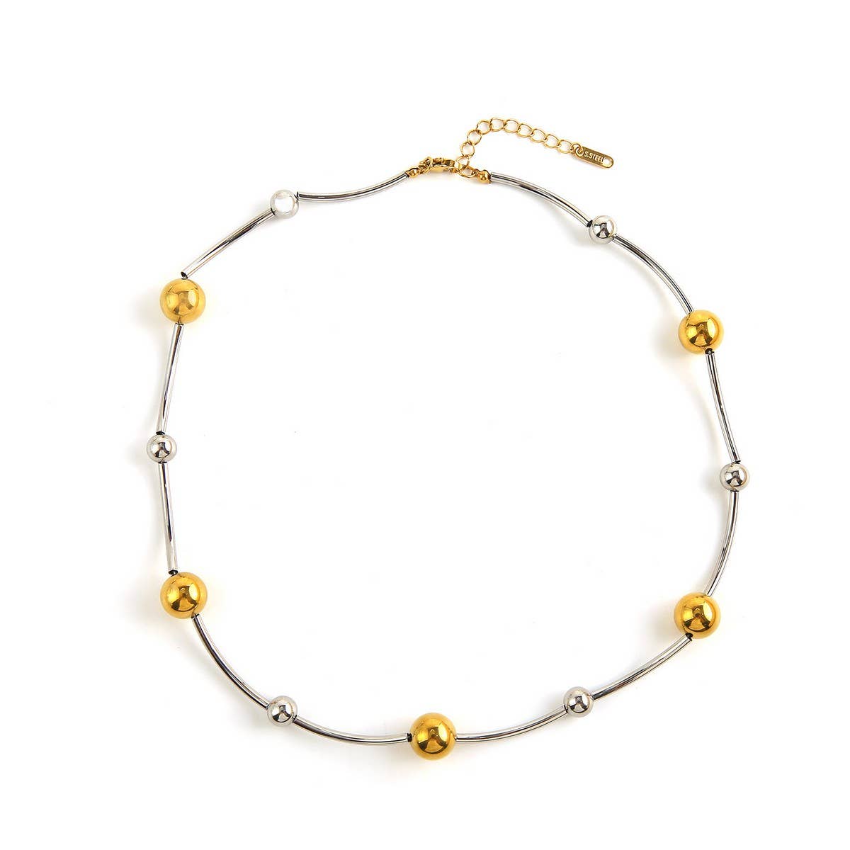 Two-Tone Gold & Silver Stainless Steel Necklace