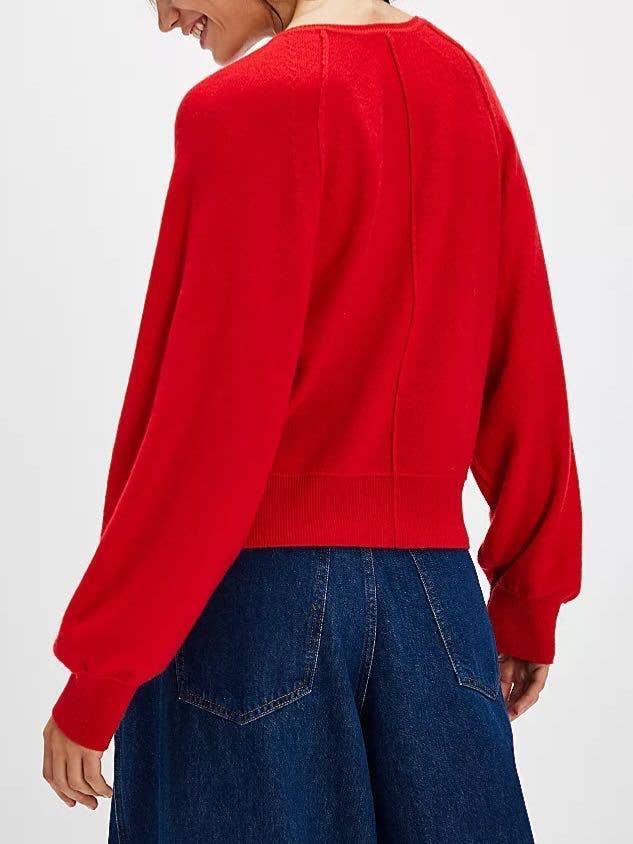 Artistic French half-breasted knitted sweater