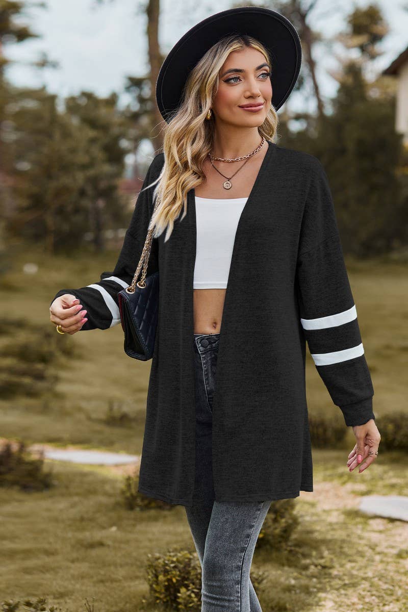 CWOCAL2264_AUTUMN AND WINTER CONTRAST COLOR KNITTED JACKET