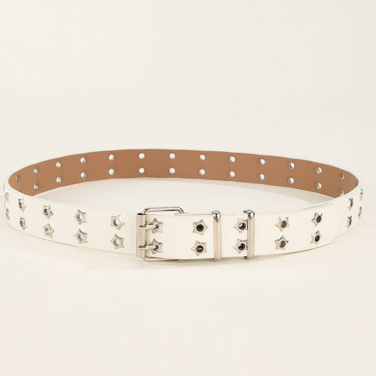 Double-row starry air eye punk style riveted belt