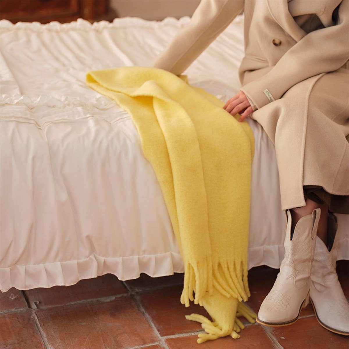 Blend Scarf ??75% Wool Thick Solid Neckwarmer_CWASC2283