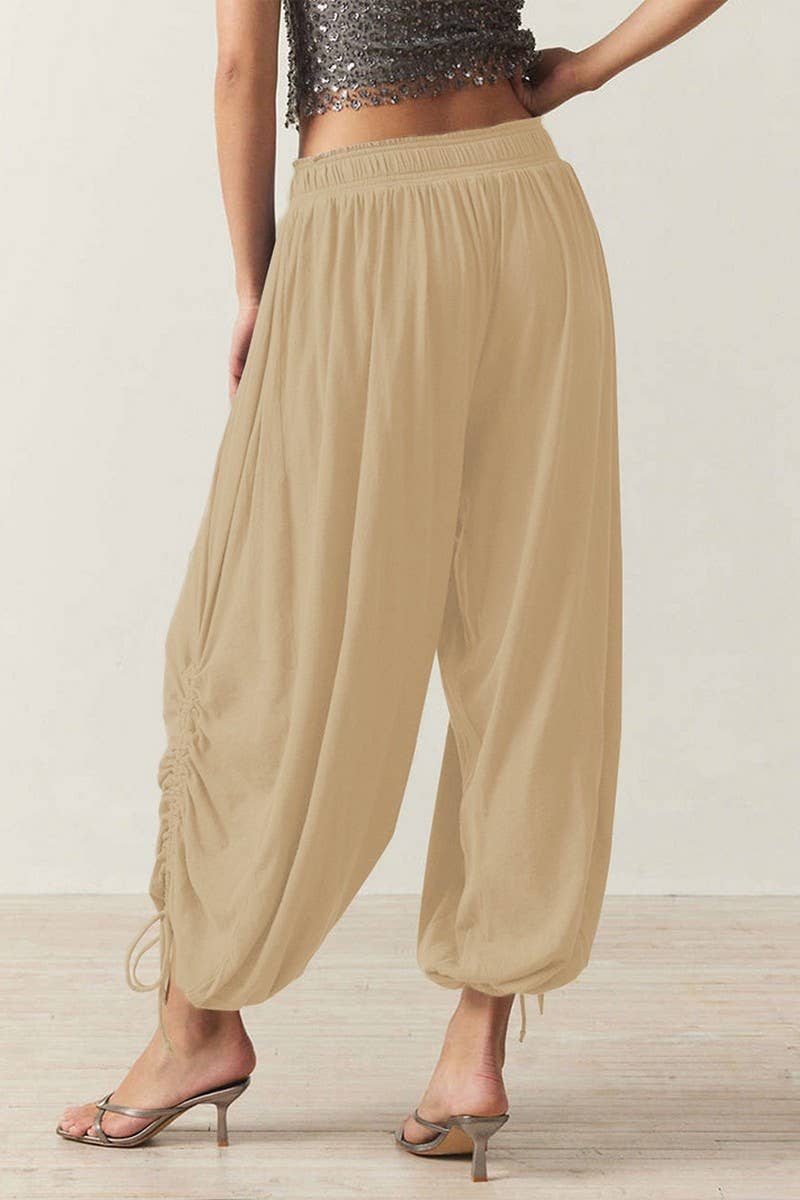 CWBLP1854_SOLID COLOR DRAWSTRING CASUAL BLOOMERS