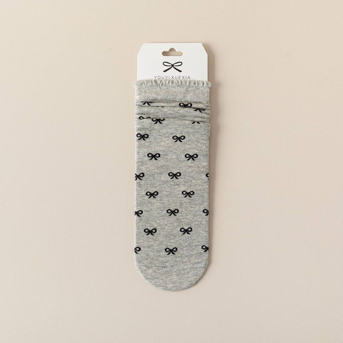 VERSATILE WOOD EAR LACE BOWKNOT MID-CALF SOCKS