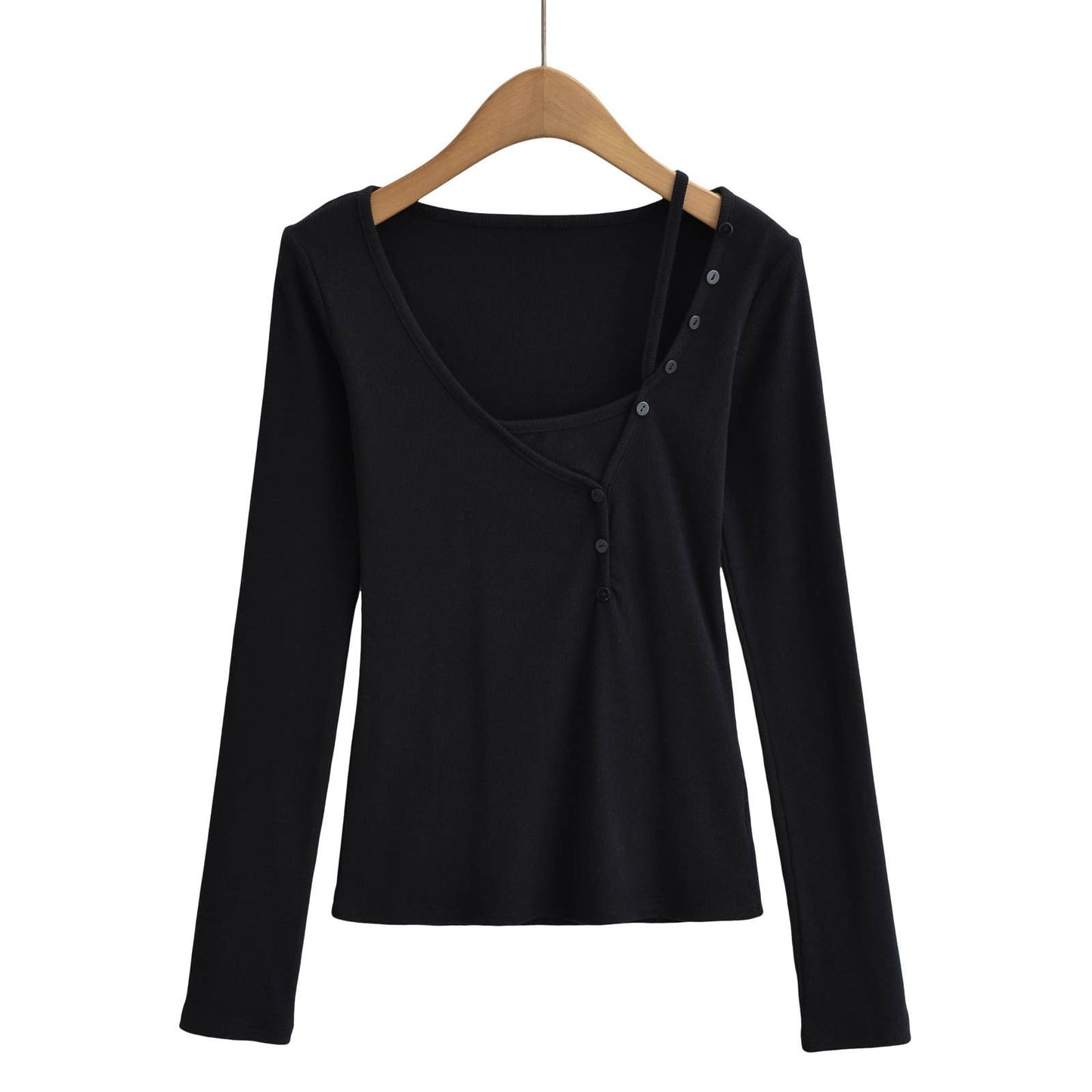 TWO BUTTON-UP LONG-SLEEVED T-SHIRTS