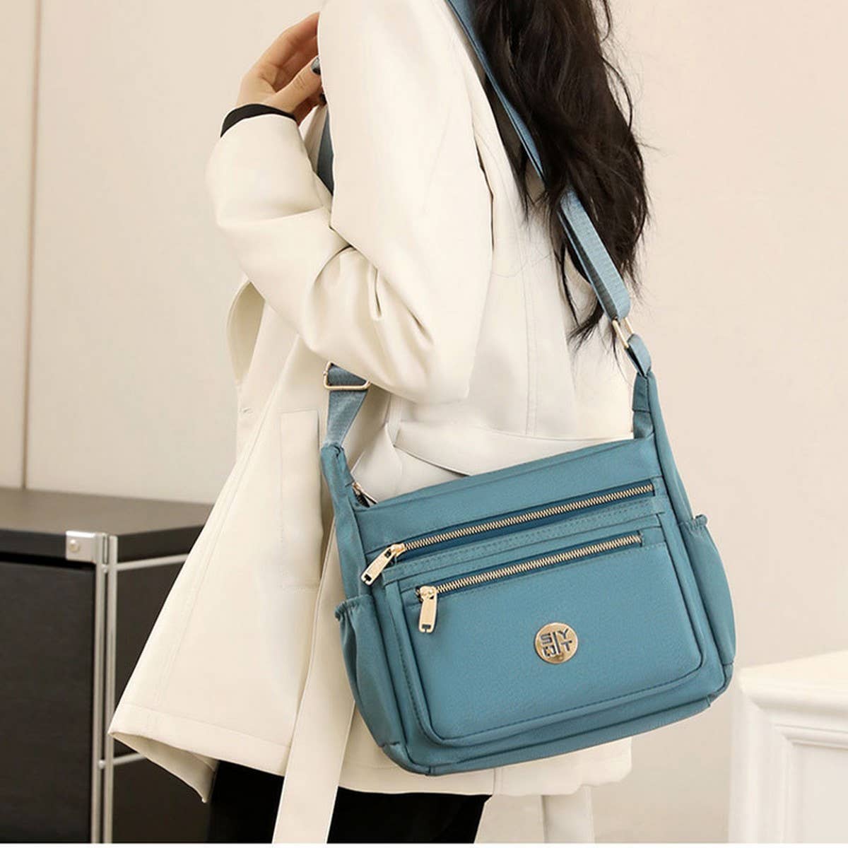 URBAN SIMPLE NYLON SHOULDER CROSSBODY BAG_CWAB3495