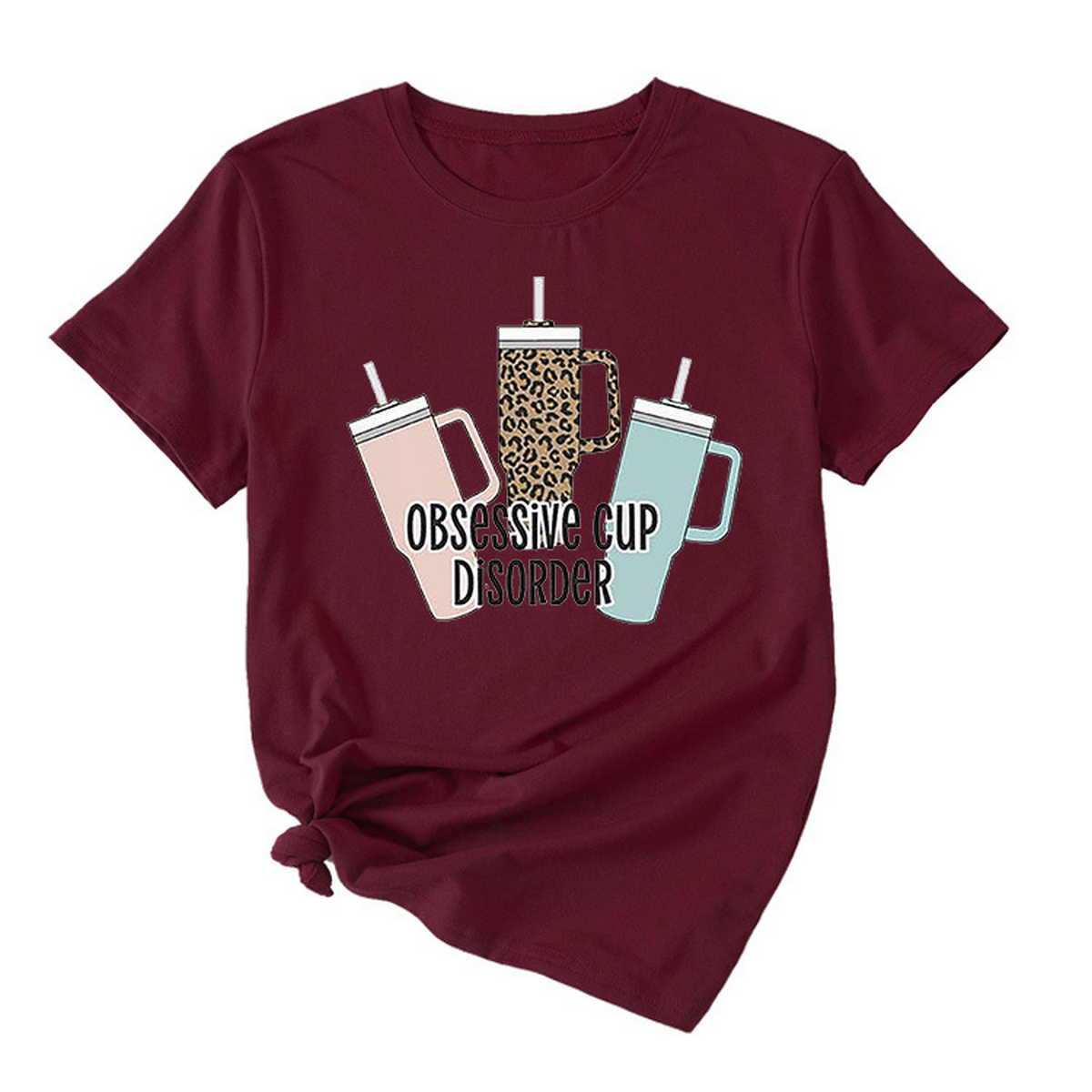 Casual Crew Neck Tee ??Coffee Lover Design_CWTTS1494