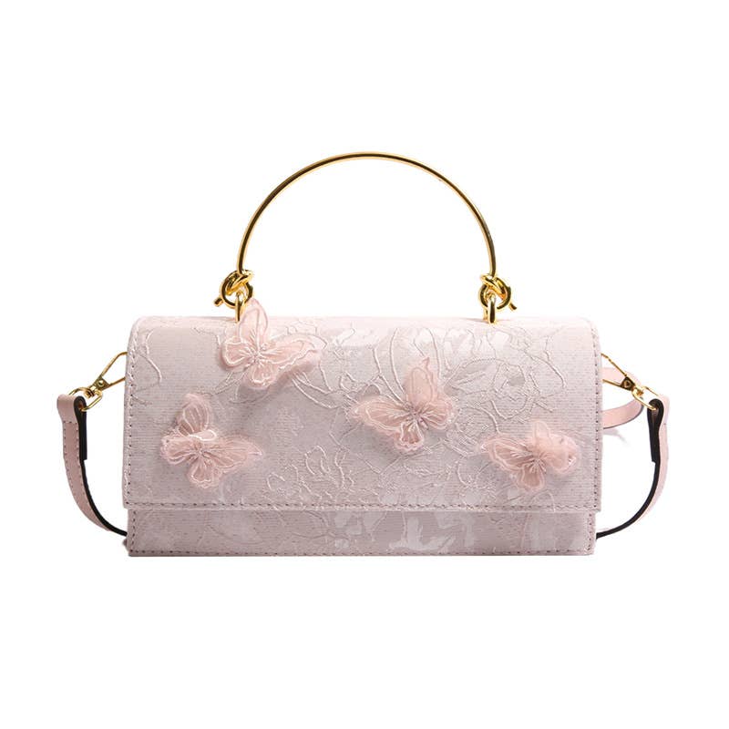 Lace butterfly single-shoulder chain square bag