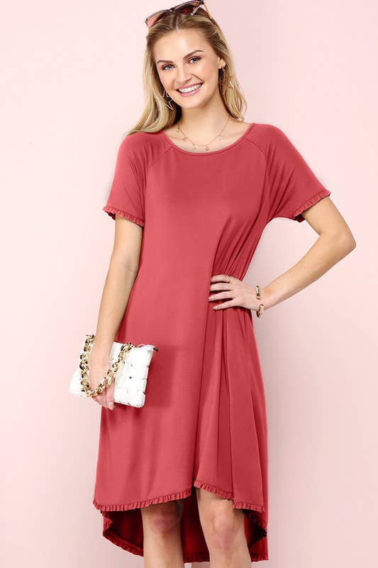 CWDSD10416_RUFFLE DETAIL DRESS WITH SIDE POCKET