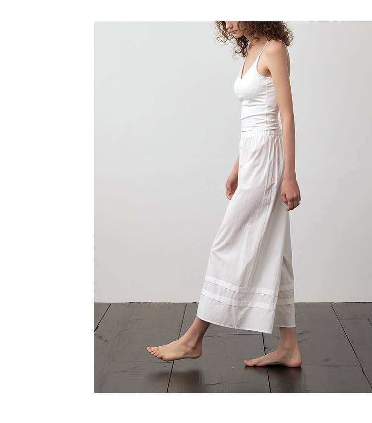 Minimalist cotton nine-minute straight leg pants
