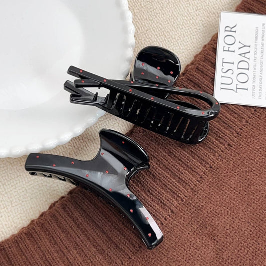 Polka dot black  elegant geometric hair clip