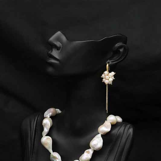NEW HIGH-END RETRO TASSEL PEARL EARRINGS