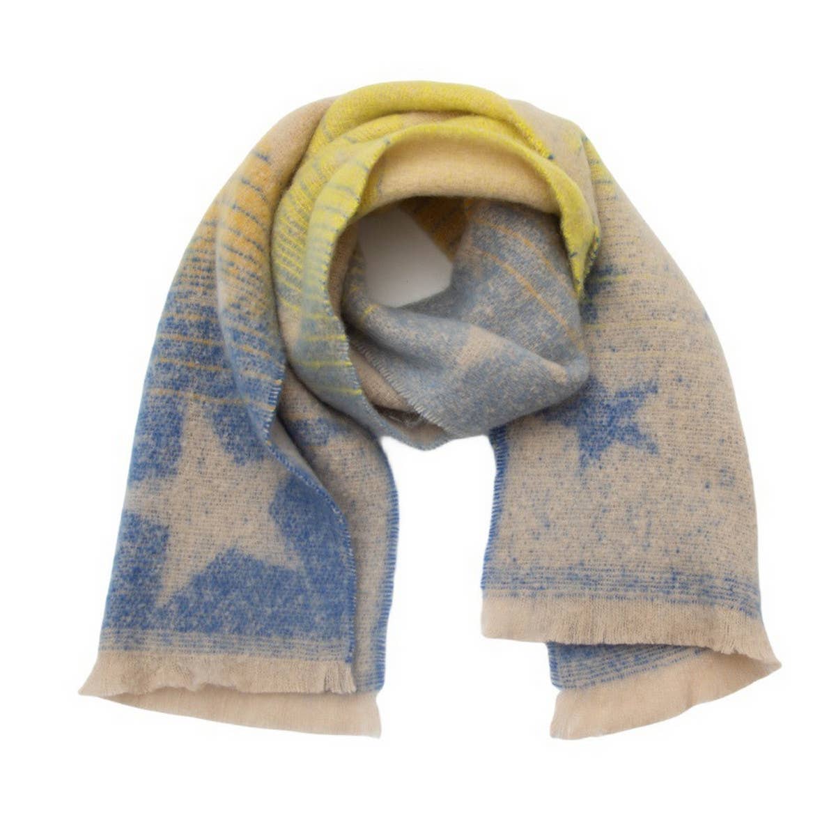 Star Gradient Scarf ??Jacquard Winter Wrap_CWASC0859
