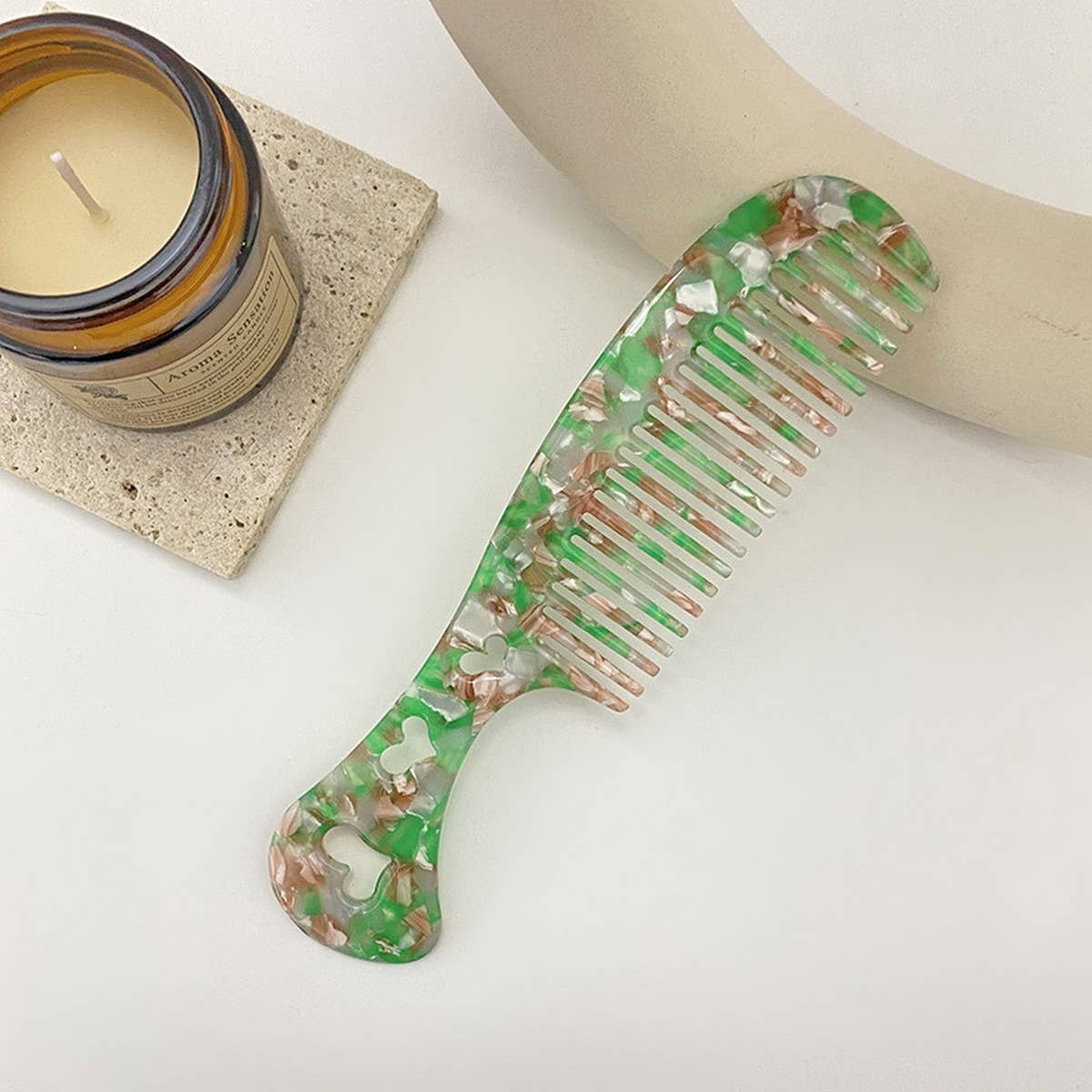 Vintage Acetate Heart Comb for Hair & Makeup