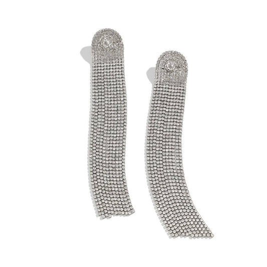 FRENCH STYLE TASSEL RHINESTONE EARRINGS