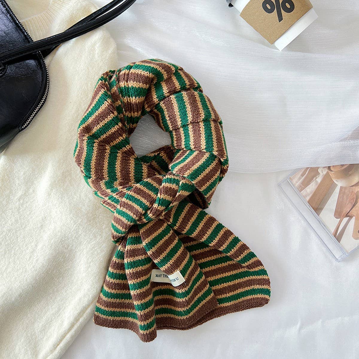 Colorful Stripe Knit Scarf ? Soft Trendy Winter