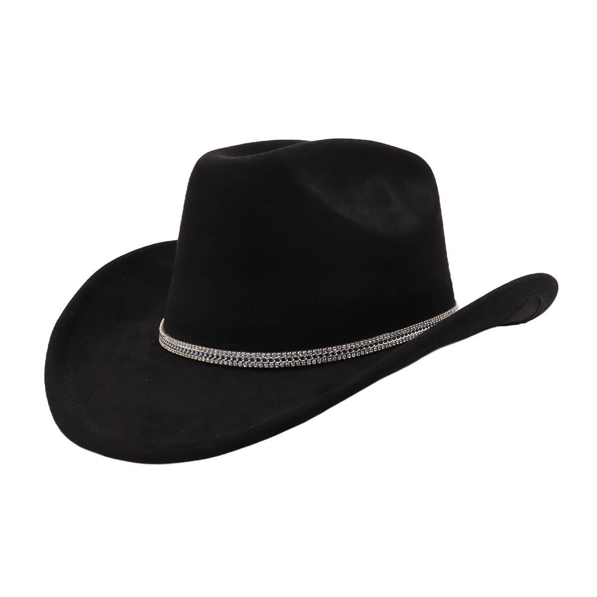 Men & Women Suede Western Cowboy Fedora Hat_CWAH04395