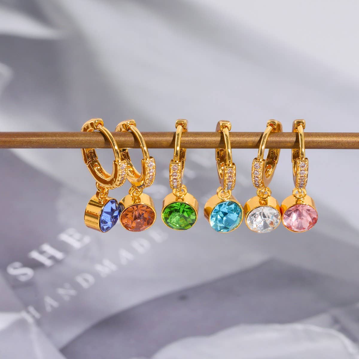 December Birthstone Diamond Zircon Stud Earrings
