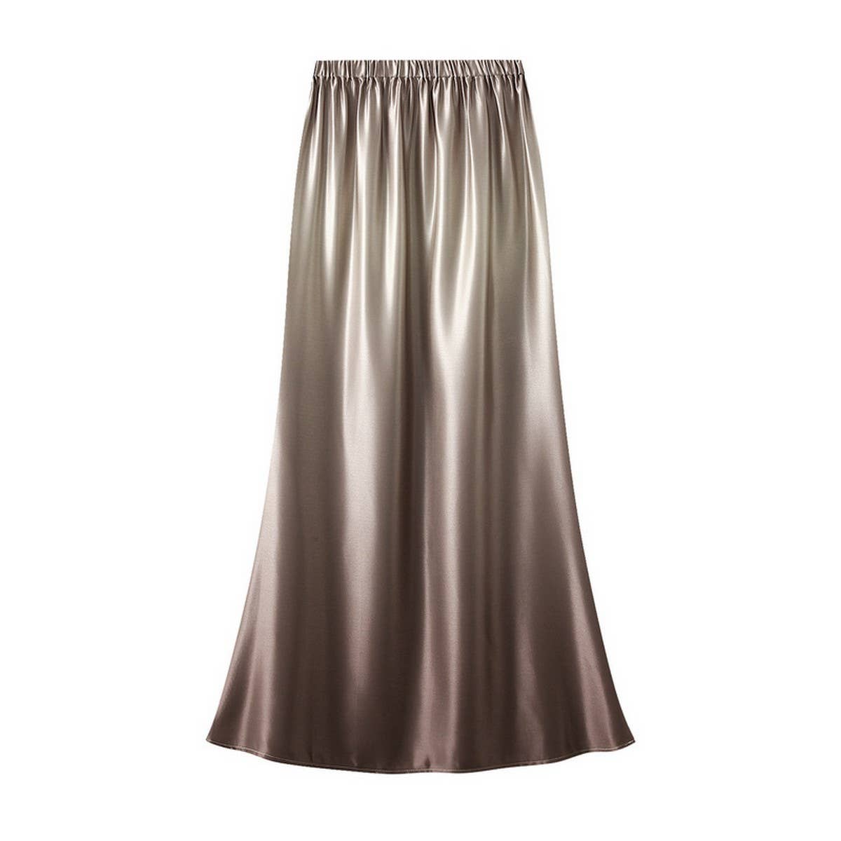 Satin High-Waist Fishtail Bodycon Midi Skirt