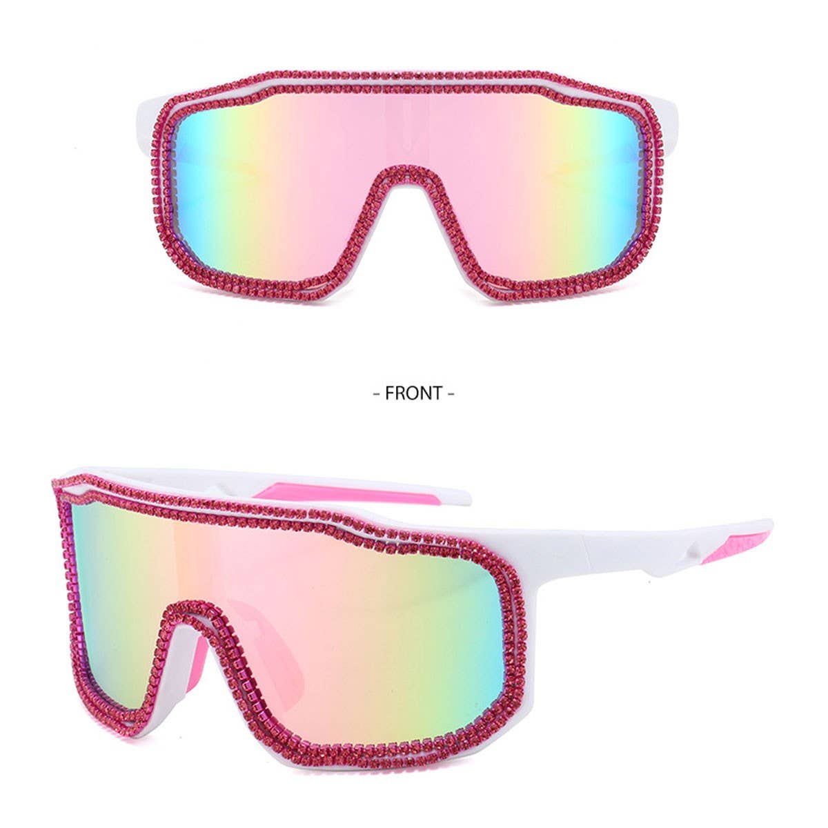 LARGE FRAME DIAMOND COLORFUL WINDPROOF SUNGLASSES