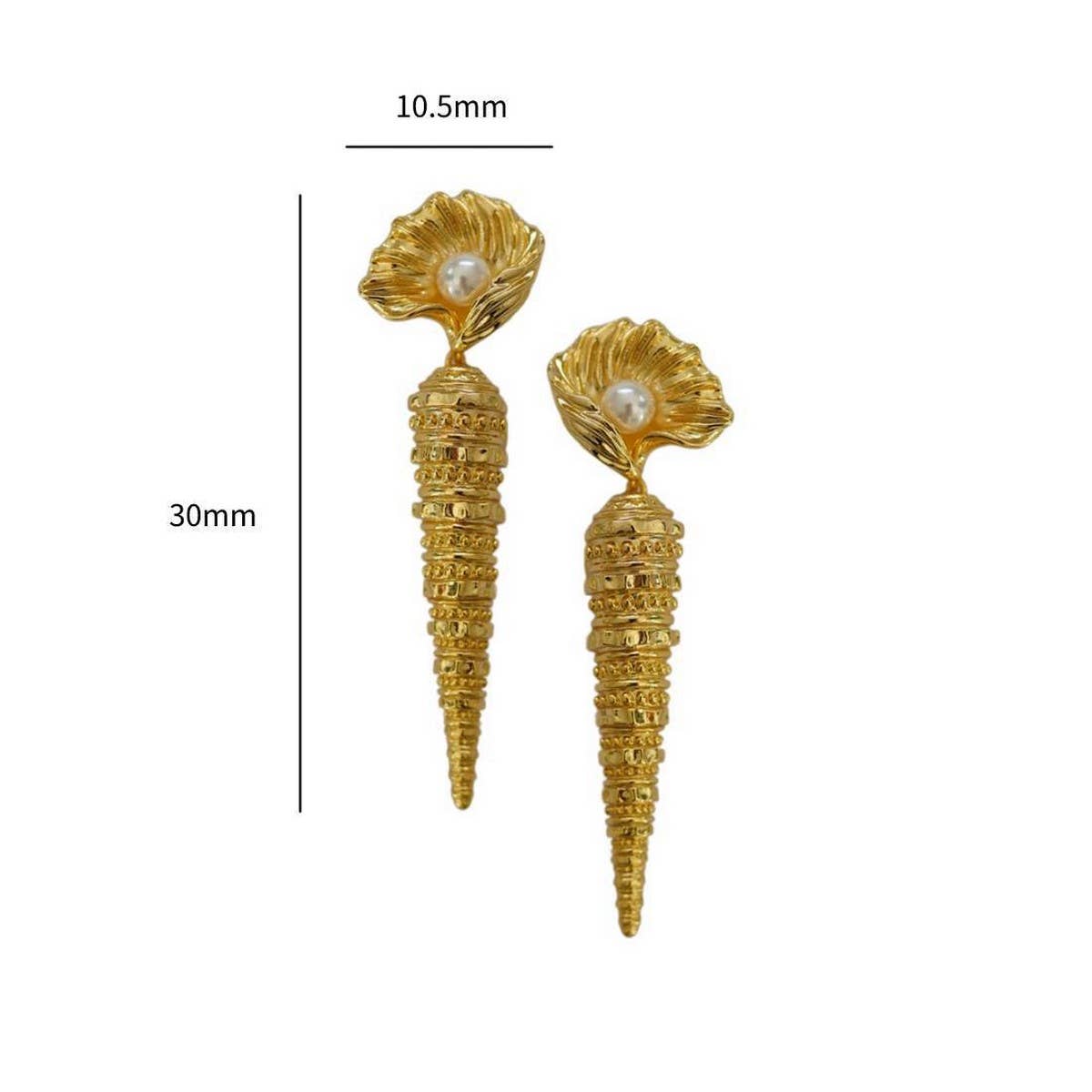 Design Ocean Series Pearl Shell Snail Earrings