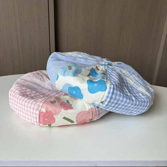 PINK SWEET SPLICING CLOUD BERET_CWAB2904