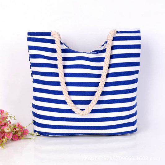 HORIZONTAL STRIPED CANVAS SHOULDER BAG_CUAB0229