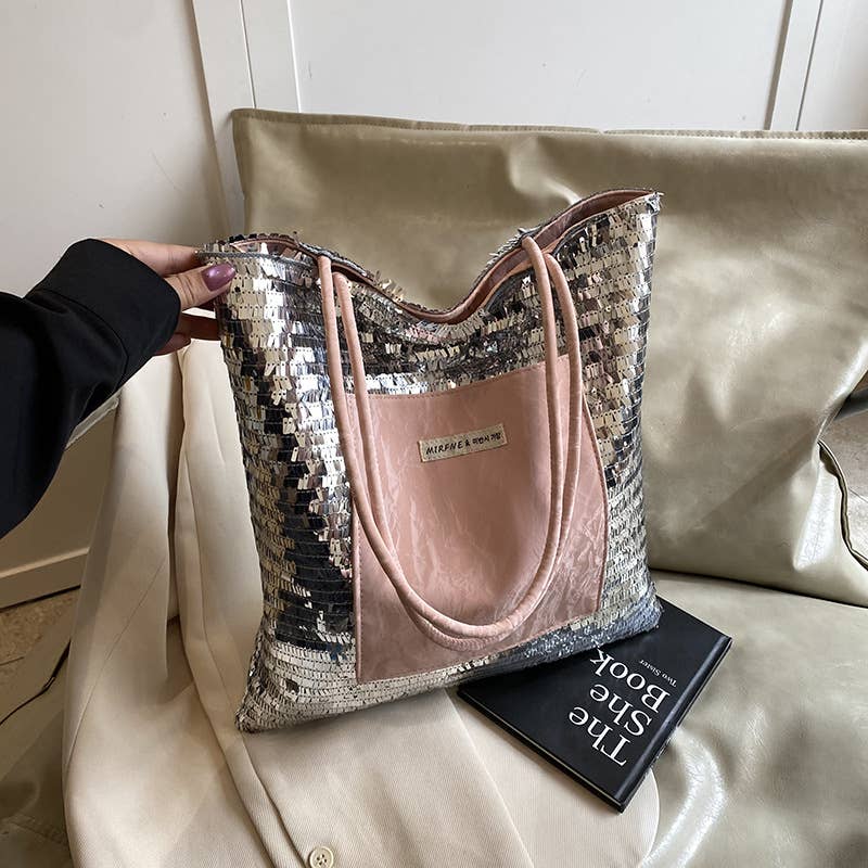 Sequined versatile single-shoulder bag