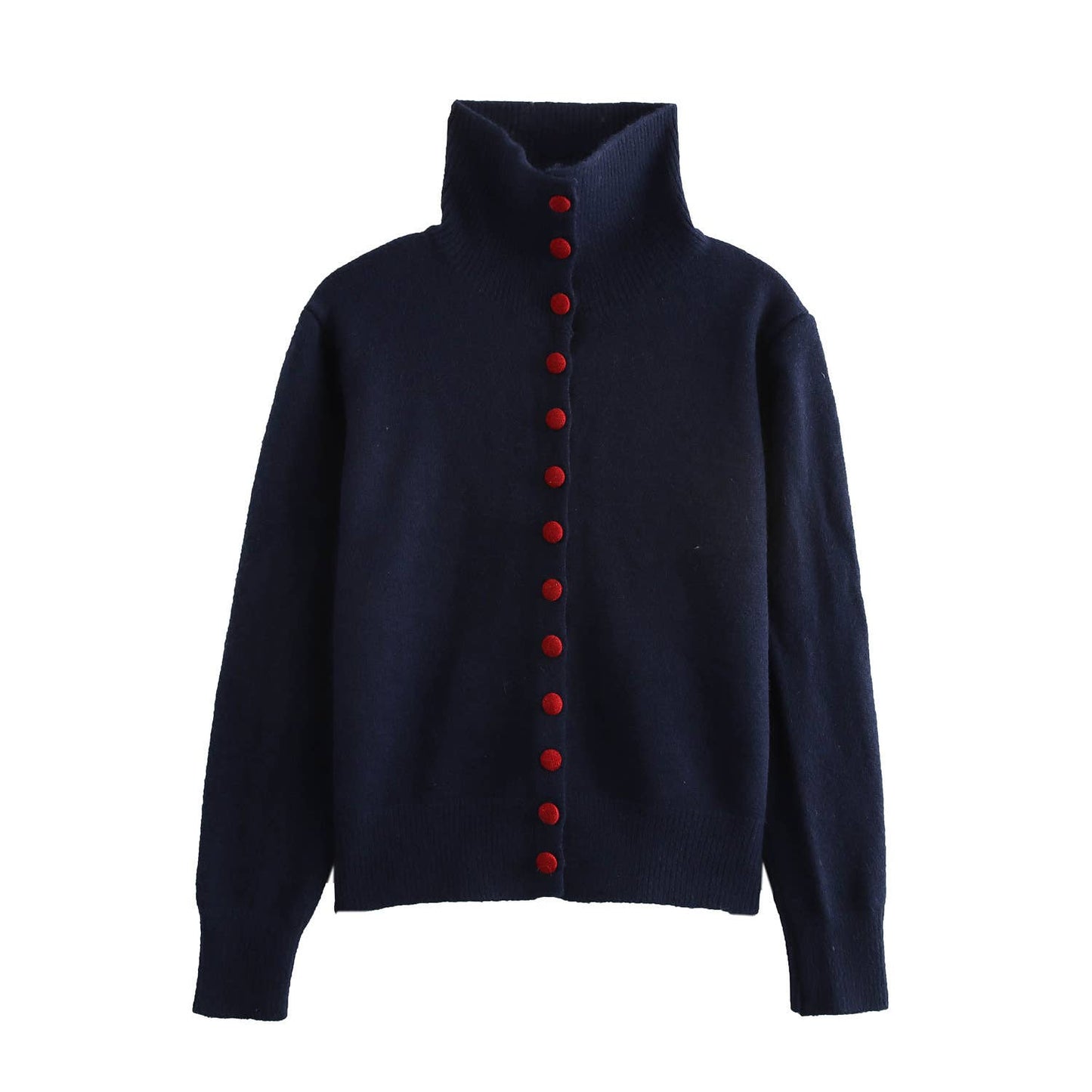 VERSATILE TURTLENECK SINGLE-BREASTED SWEATER