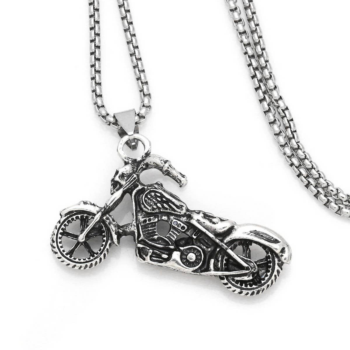 HIP HOP MOTORCYCLE PENDANT NECKLACE