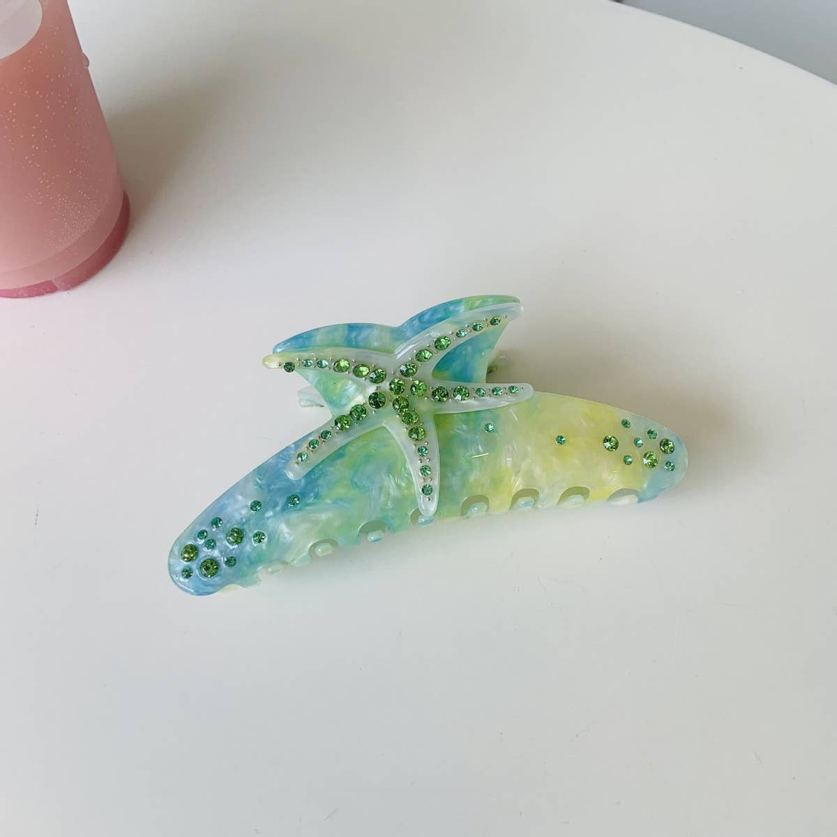 Starfish Rhinestone Hair Claw Luxe Acetate Clip_CWAHA2157